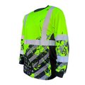 Safetyshirtz SS360 American Grit Class 3 Long Sleeve T-Shirt, Safety Green, 4XL 65111318XXXXL